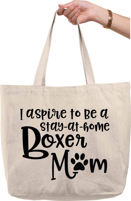 I aspire to be a stay at home boxer mom dogs funny paw print Natural Canvas Tote Bag funny gift