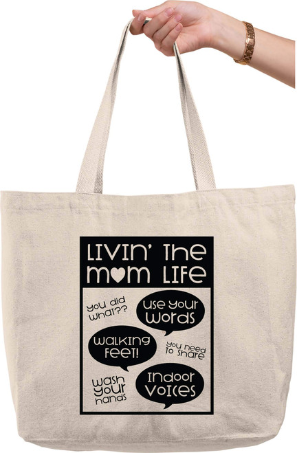 Livin' the mom life quotes heart funny saying motherhood parent Natural Canvas Tote Bag funny gift Livin' the mom life quotes heart funny saying motherhood parent Natural Canvas Tote Bag funny gift