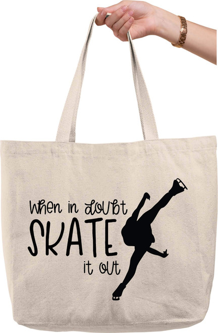 When in doubt skate it out skating figure ice skater sports Natural Canvas Tote Bag funny gift