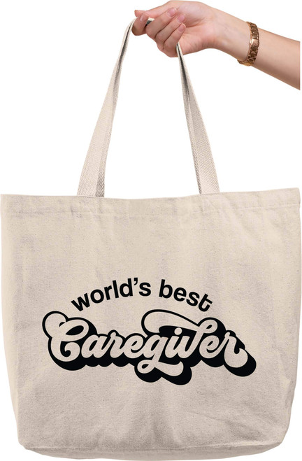 World's best caregiver classic love assistance help care Natural Canvas Tote Bag funny gift