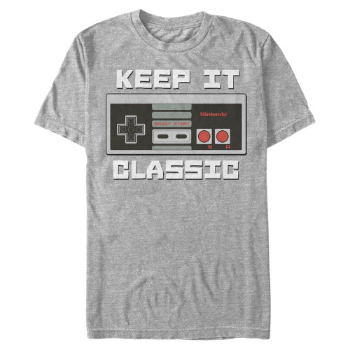 Nintendo Men's Keep it Classic T-Shirt, 3X-Large, Athletic Heather