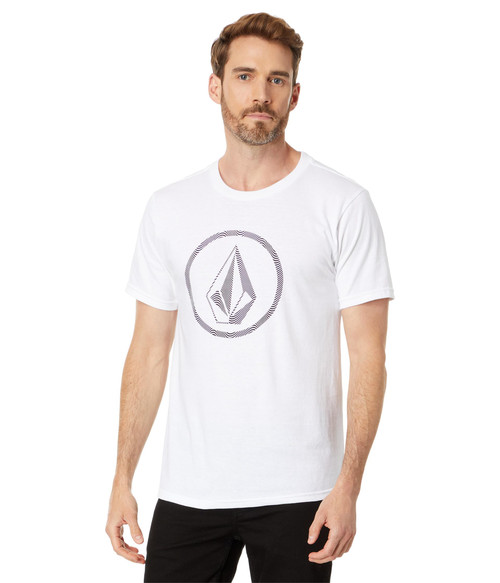 Volcom Men's Crisp Stone Short Sleeve Tee, White Zebra