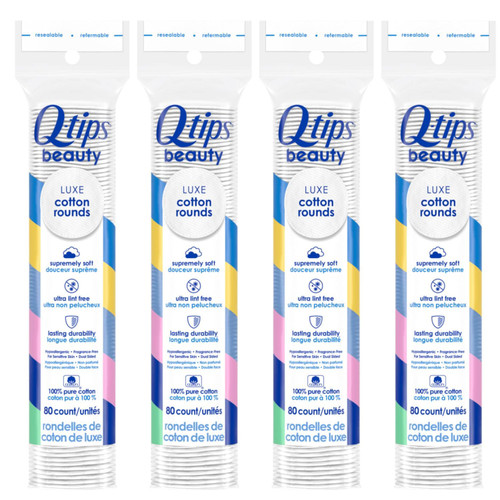 Q-Tips Beauty Cotton Rounds (80 CT, 4 pk)