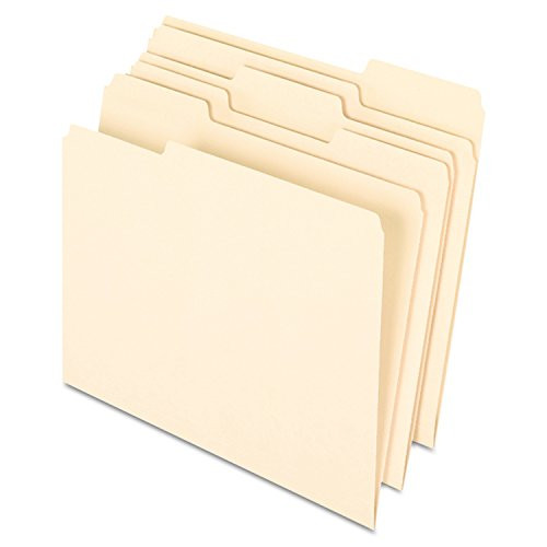 Earthwise by Pendaflex 74520 Recycled Paper File Folder, 1/3 Cut, Ltr, Manila (Box of 100)