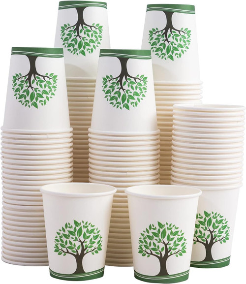 Huifany 200 Pack 8 oz Paper Cups, Disposable Coffee Cups, Hot/Cold Beverage Drinking Cup for Water, Juice, Tea, Perfect for Office, Party, Home, Travel