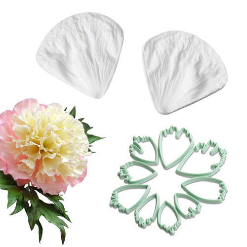 peony flowers Shape Silicone Fondant Mold Chocolate Candy Molds Veining Petal Sugar Flower Making Tool Floral Petal gumpaste flower leaves for cake decorating sugarcraft Cake Decor Clay