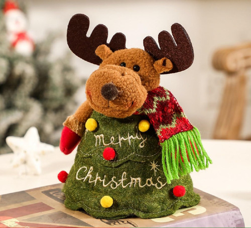 Insvog Christmas Treat Bags Reusable Christmas Knitted Elk Doll Gift Bag Holiday Gift Boxes for Christmas Eve Presents Apple Treats Candies Cookie Small Gifts Wrapping