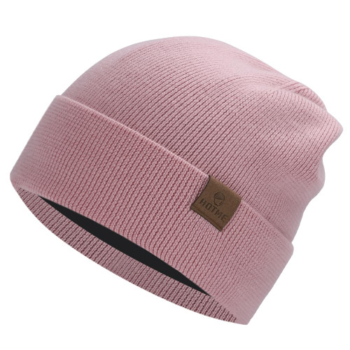 LiuSuper XXL Oversized Beanie Hat for Big Heads, 100% Wool Hat, Extra Large Fleece Lined Warm Winter Cap for Men and Women Light Pink