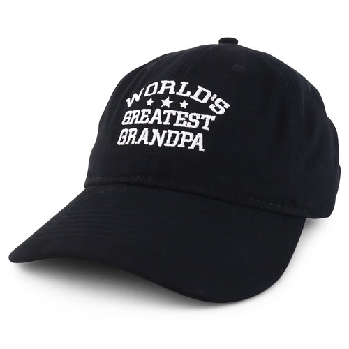 Trendy Apparel Shop World's Greatest Grandpa Embroidered Low Profile Soft Cotton Baseball Cap - Black Trendy Apparel Shop World's Greatest Grandpa Embroidered Low Profile Soft Cotton Baseball Cap - Black