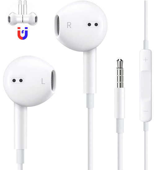 Wired Earbuds, Headphones Earbuds Wired 3.5mm, in-Ear Magnetic Earphones with Mic Heavy Bass Stereo, Compatible with iPhone/iPad/Android/Laptop/PC Wired Earbuds, Headphones Earbuds Wired 3.5mm, in-Ear Magnetic Earphones with Mic Heavy Bass Stereo, Compatible with iPhone/iPad/Android/Laptop/PC