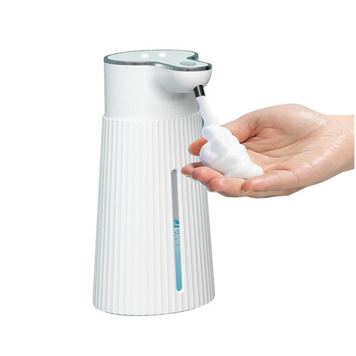Automatic Foaming Soap Dispenser, 2 Level 13.5oz/400ML Adjustable Hand Soap Dispenser Wall Mount, Rechargeable Sensor Hand Sanitizer Dispenser, Touchless Dish Foam Soap Dispenser for Bathroom Kitchen