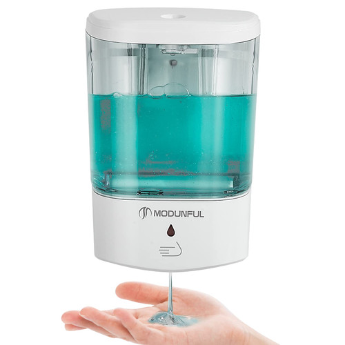 Modunful Automatic Hand Soap Dispenser, Large Hand Sanitizer Dispenser Wall Mount 700ml/23.6 oz, Touchless Pump Dispenser for Offices Home Kitchen Bathroom Hotel Restaurant Commercial