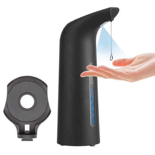 Mamiddle Automatic Soap Dispenser with Infrared Motion Sensor 13.5oz/400ml IPX6 Automatic Soap Dispenser Touchless for Bathroom Kitchen Hotel Restaurant (Frosted Black)