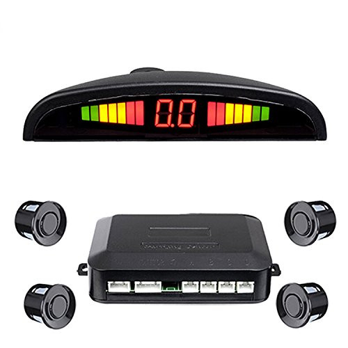 CarBest LED Display Car Vehicle Reverse Backup Radar System with 4 Parking Sensors Alert Alarm System
