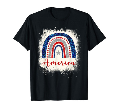 Rainbow American Flag 4th Of July Shirts Teen Girls Kids USA T-Shirt Rainbow American Flag 4th Of July Shirts Teen Girls Kids USA T-Shirt