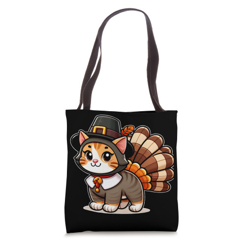 Pilgrim Cat in Turkey Disguise turkey costume Thanksgiving Tote Bag