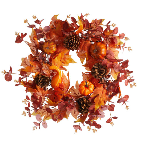 Thanksgiving Decorations - Fall Decor - 18inch Fall Wreath for Front Door - Artificial Wreaths with Pumpkin Pine Cones Berry Maple Leaves for Thanksgiving Halloween Harvest Festival Home Decor Thanksgiving Decorations - Fall Decor - 18inch Fall Wreath for Front Door - Artificial Wreaths with Pumpkin Pine Cones Berry Maple Leaves for Thanksgiving Halloween Harvest Festival Home Decor