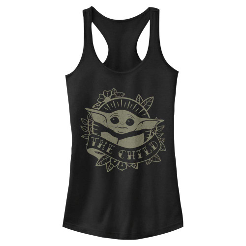Star Wars Junior's The Mandalorian Tradition The Child Slim Fit, Scoop Hem Racerback Tank, Black, Medium Star Wars Junior's The Mandalorian Tradition The Child Slim Fit, Scoop Hem Racerback Tank, Black, Medium