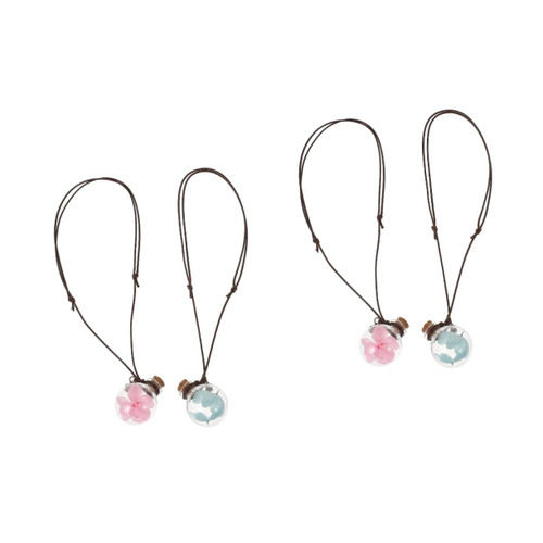 4 Pcs Perfume Bottle Pendant car Perfume Pendant car Mirror Hanging Accessories Perfume Bottle Diffuser car Perfume vials Car Hanging Empty Bottles Essential Air Hydrangea Glass