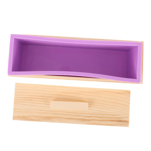 TIDTALEO 1 Set Toast Mold Nonstick Baking Sheets Silicone Candle Mold Soap Molds Large Loaf Pan Wooden Toast Mold Bread Mold Toast Baking Mold Bread Pan Wooden Toast Box Silica Gel Handle