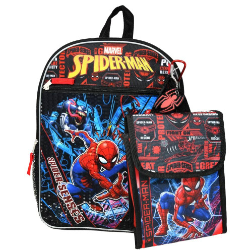 Marvel Spiderman Backpack Set ~ Spider-man backpack with lunch bag and more