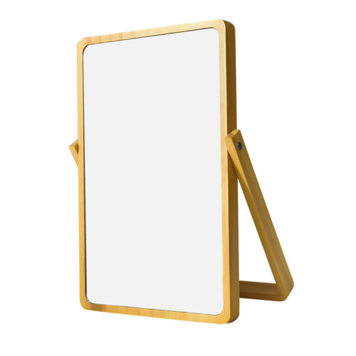 RUNROTOO Desktop Mirror Makeup Mirror Stand Desktop Cosmetics Mirror Wood Vanity Table Mirror Table Vanity Mirror Portable Tables Home Table Mirror Silver Mirror - Wood Office Miro Advanced