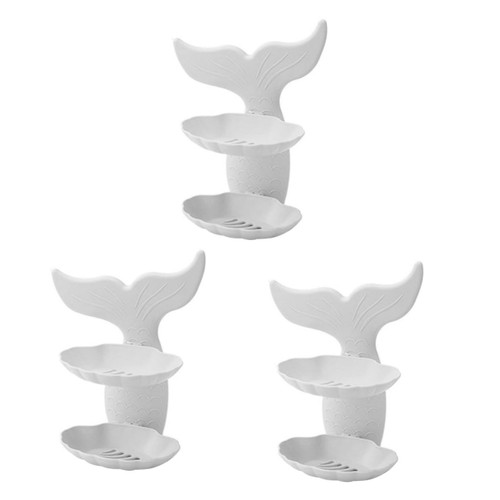 Cabilock 3 Pcs Soap Dish Soap Holder Shell Wall-Mounted