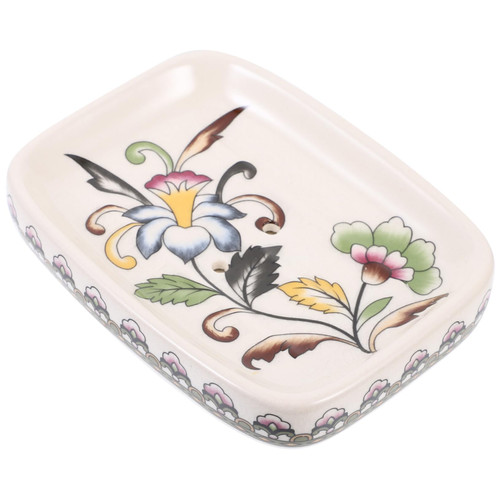BUGUUYO Decor Bathroom Soap Dish Soap Container Soap Ceramic Dish Bathroom Supplies Soap Tray soap case Home Supplies Soap Draining Container Ceramic soap Dish Palace soap Holder Ceramics