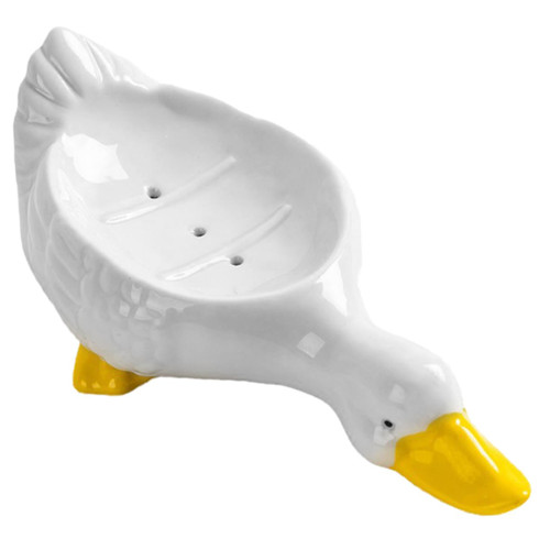 TIDTALEO Tray Decor Soap Dish Bathroom Supplies Soap Holder Soap Tray Bathroom Soap Case Ceramic soap case Soap Draining Container Soap Container Ceramics Cartoon Toothbrush Holder White