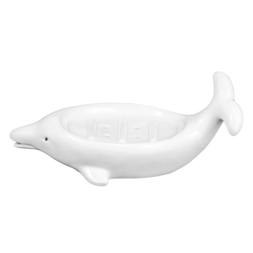 CAXUSD Dolphin Ceramic Soap Dish Animal Soap Bar Stand Soap Dish with Drain Soap Dish Shower Self Draining Soap Dishes for Bar Soap Dolphin Soap Dish Soap Dish Kids Ceramics Sink Agarwood
