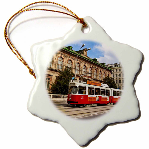 3dRose ORN_135437_1 Cable Car, Ringstrasse of Vienna, Austria Eu03 Mgl0039 Miva Stock Snowflake Ornament, Porcelain, 3-Inch