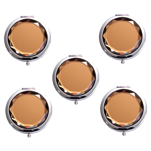 Beavorty 5Pcs Double Sided Folding Mirror Portable Purse Mirror Foldable Travel Mirror Double Sided Compact Mirror Travel Purse Tote Purse Delicate Mirror Handheld Makeup Tools Metal Woman