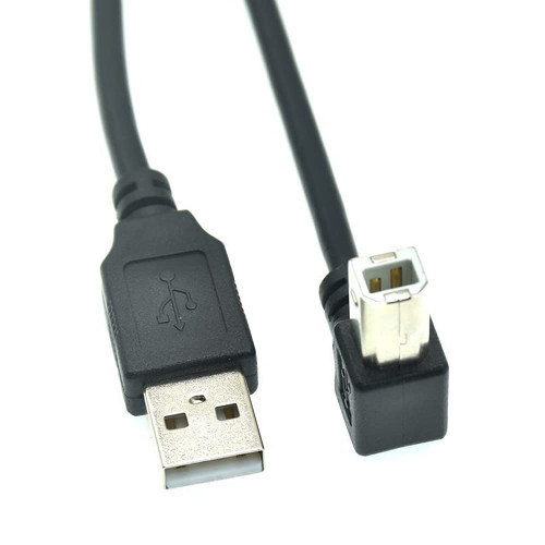 Type A Male to Type B Male 90 Degree Up & Down & Left & Right Angled USB 2.0 Printer Scanner Cable 30cm 50cm 1m 150cm 1ft 5 feet-50cm,Up Angled