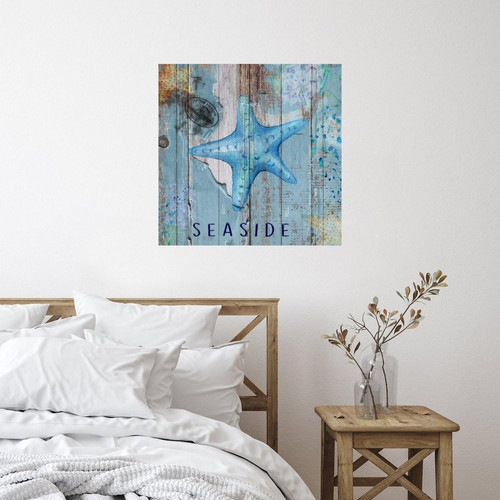 Vinyl Wall Quotes Stickers Nautical Beach Ocean Theme Underwater Starfish Positive Wall Art Murals Wall Art Coastal Seascape Painting Wall Sticker for Garage Car Playroom Trucks 18in