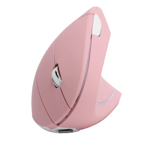 Tangxi USB Wireless Vertical Mouse, Computer Notebook Desktop 800/1200/1600/2400 Adjustable DPI USB Wireless Vertical Gaming Office Rechargeable Computer Mouse (H1 Vertical Pink Mouse)