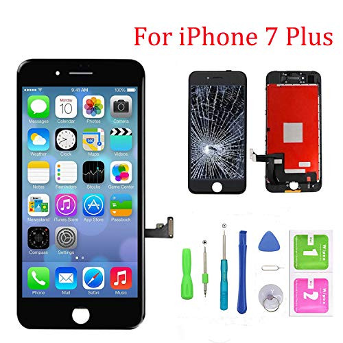 for iPhone 7 Plus LCD Screen Replacement, Digitizer Display Touch Screen Glass Frame Assembly for iPhone 7 Plus 5.5 inch-Black