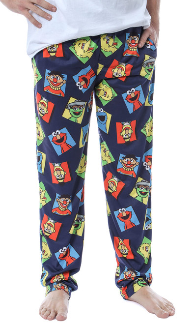 Sesame Street Men's Cookie Monster Elmo Big Bird Oscar The Grouch Big Bird Bert Ernie Lounge Sleep Pajama Pants (Medium)