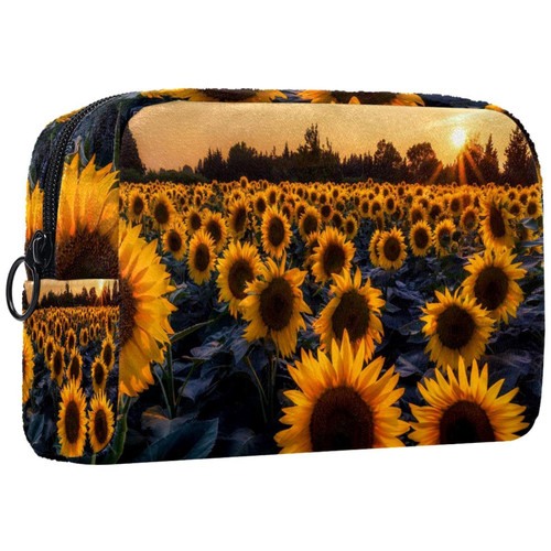 TBOUOBT Cosmetic Bag for Women, Makeup Bags Roomy Toiletry Pouch Travel Gift, Sunrise Landscape Sunflower TBOUOBT Cosmetic Bag for Women, Makeup Bags Roomy Toiletry Pouch Travel Gift, Sunrise Landscape Sunflower