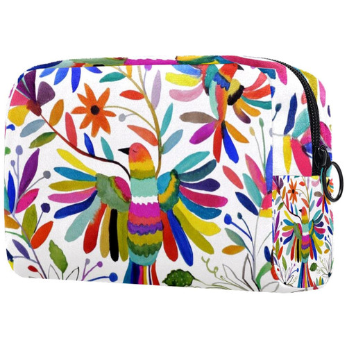TBOUOBT Cosmetic Bag for Women, Makeup Bags Roomy Toiletry Pouch Travel Gift, Colorful Bird Abstract Art Flowers Vintage TBOUOBT Cosmetic Bag for Women, Makeup Bags Roomy Toiletry Pouch Travel Gift, Colorful Bird Abstract Art Flowers Vintage
