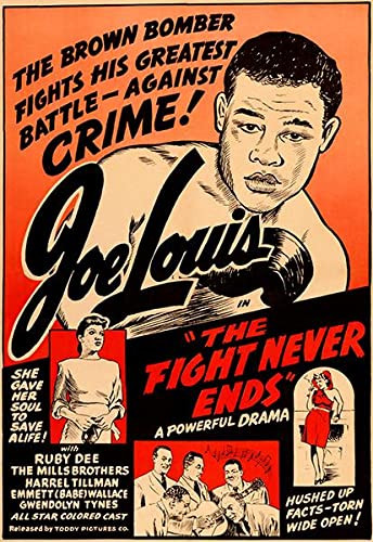 The Fight Never Ends - Joe Louis - 1948 - Movie Poster Magnet