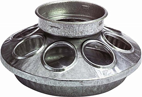 Miller Manufacturing 9810 Round Jar Galvanized Feeder Base for Birds, 1-Quart