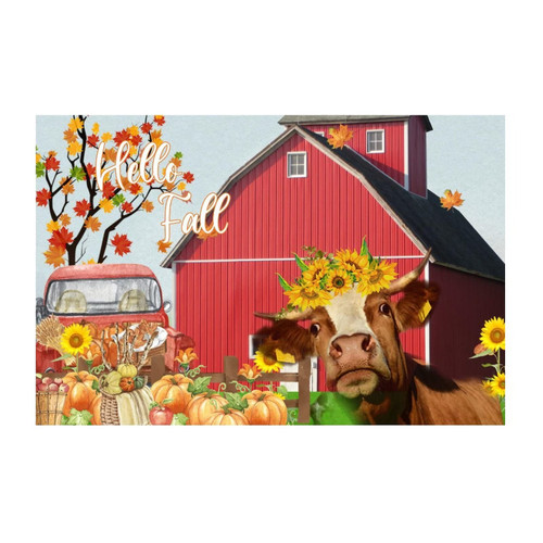 Hello Fall Wall Art Murals Modern Autumn Flower Pumpkin Holiday Wall Sticker Vinyl Mural Decals Quotes for Nursery Car Home Decor