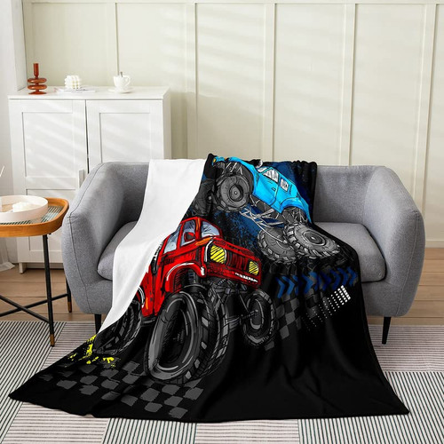 All Season Race Car Bed Blanket Kids,Speed Sports Car Flannel Fleece Throw Blanket Racing Car Print Fuzzy Blanket for Boys Girls,Microfiber Extreme Sports Plush Blanket Room Decor 40"x50"