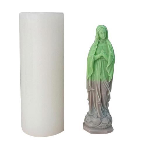 Cake Pop Mold, Cupcake Liners, Multifunctional Practical Virgin Marys Candle Mould Goddess Sculpture Mold for Candle Craft Aromatherapys Gypsum Silicone Mold DIY Mold Home