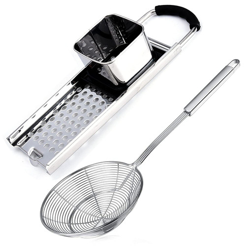 TSongHo Stainless Steel Spaetzle Maker Comfort Grip Handle, Skimmer Spider Strainer,noodle maker,Homemade Egg Noodle Dumpling Perfect Sized for pots and Pans Making Tool