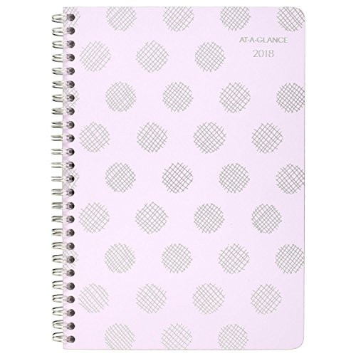 AT-A-GLANCE Weekly / Monthly Appointment Book / Planner, January 2018 - January 2019, 4-7/8" x 8", Dot, Purple (5059-200)