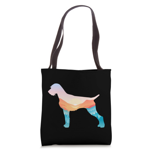 German Wirehaired Pointer Nature Hiking Dog Sunrise Adventur Tote Bag
