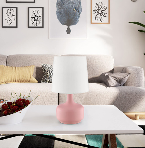OK Lighting OK-819PK 17.25" H Cheru Touch Table Lamp, Matte Pink