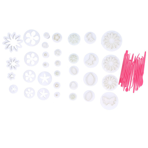VTOSEN 47PCS Cake Decorating Tools Flower Set - Baking Tool Cake Mold Fondant Mold Biscuits Cutter Cookies Cutter Cake Decoration - Baking Accessories