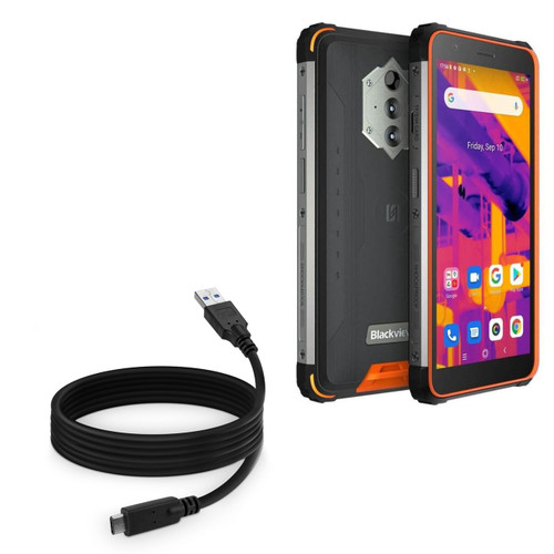 BoxWave Cable Compatible with Blackview BV6600 Pro - DirectSync - USB 3.0 A to USB 3.1 Type C, USB C Charge and Sync Cable - 6ft - Black